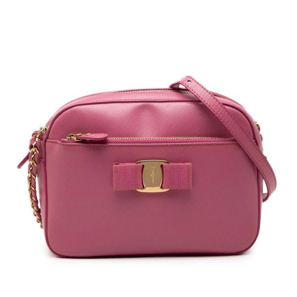 Ferragamo フェラガモ　VARA バッグ　ピンク サルヴァトーレフェラガモ ヴァラリボン 斜め掛け チェーン ショルダー