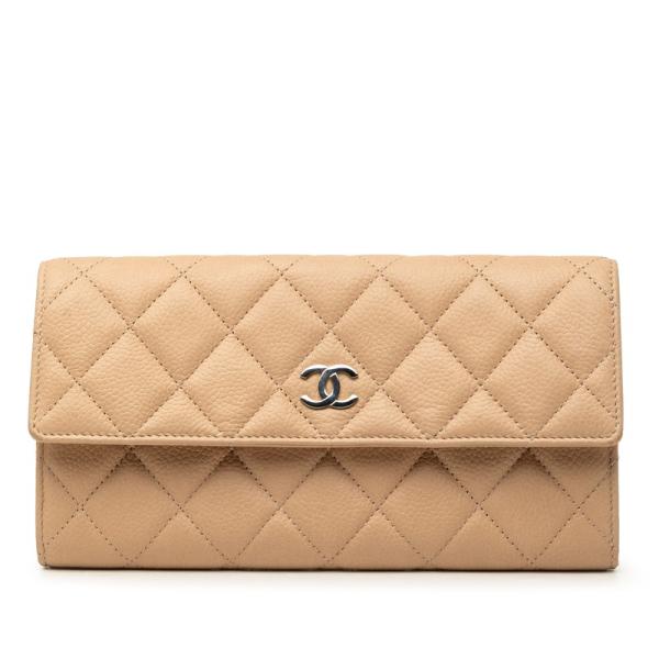 CHANEL（シャネル） ココマーク マトラッセ 長財布 ベージュ キャビア