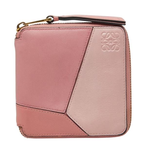 ロエベ　二つ折り財布 　パズル　ローズ　アナグラム　黒白　ラウンドジップ　正規品 LOEWE（ロエベ） アナグラム パズル ラウンドファスナー 二つ折り財布
