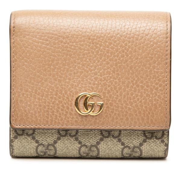 GUCCI（グッチ） GGスプリーム 二つ折り財布 598587 ベージュ ブラウン