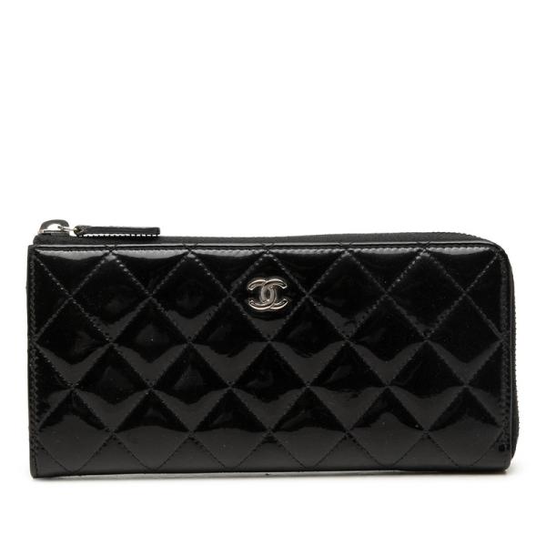 希少品♡CHANEL 長財布 ココマーク シリアルナンバー有り パテントレザー CHANEL（シャネル） ココマーク マトラッセ 長財布 ブラック パテント