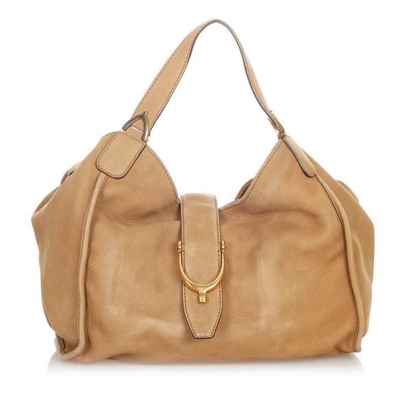 GUCCI ベージュ レザーハンドバッグ ginzaparis2_100-0000092