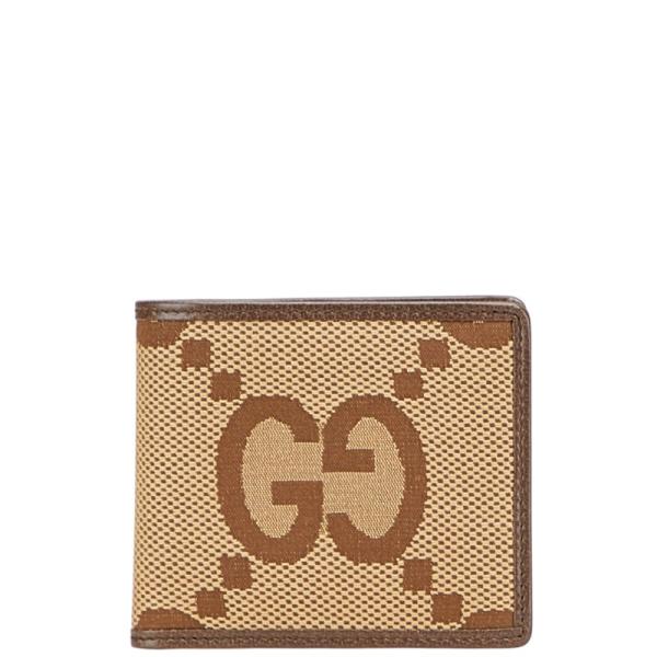 GUCCI グッチ ジャンボGG 二つ折り財布 699308 ブラウン キャンバス  