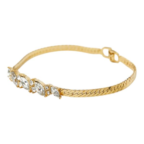 ディオール ブレスレット ゴールド メッキ ラインストーン レディース