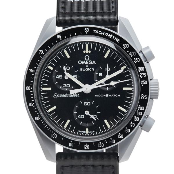 スウォッチ×オメガ Swatch×OMEGA 腕時計 ムーンスウォッチ ミッション トゥ ザ ムーン S033M100 スピードマスター ブラック文字盤 スチールグレー バイオセラミック ブラック ベルクロストラップ クオーツアナログ 【箱・保付き】 【中古】 ginzaparis2_214-24815