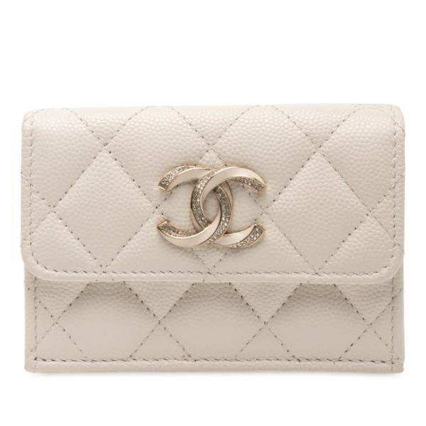 CHANEL（シャネル） マトラッセ ココマーク ラインストーン 三つ折り