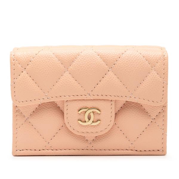 CHANEL（シャネル） マトラッセ ココマーク 三つ折り財布 ピンク