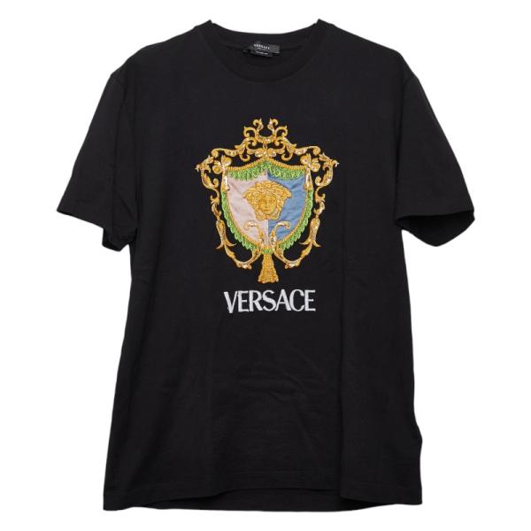 ヴェルサーチェ メデューサ Tシャツ サイズM ブラック マルチカラー 