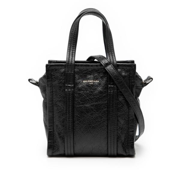 期間限定値下○バレンシアガ バザール ショッパー XS ブラック BALENCIAGA（バレンシアガ） 美品 バザール ショッパー XXS レザー