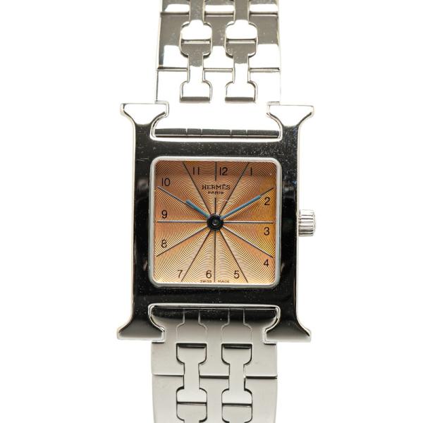エルメス Hウォッチ 腕時計 HH1.210 クオーツ オレンジ文字盤 ステンレススチール レディース HERMES 【214-64239】 エルメス Hウォッチ HH1.210 オレンジ レディース 時計 【中古