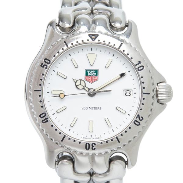 美品TAG Heuer 腕時計selシリーズホワイト S90.813 タグホイヤー セル デイト 腕時計 S90.813 クオーツ ホワイト文字盤