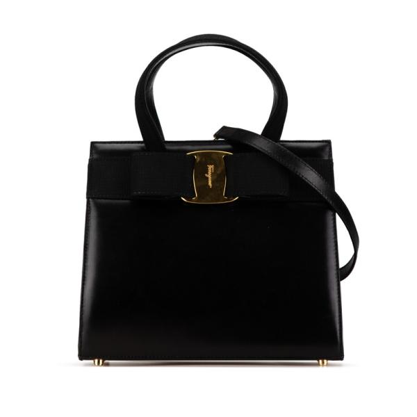 サルヴァトーレ フェラガモ レザー ハンドバッグ ショルダーバッグ ヴァラリボン ブラック BA214178 2way SALVATORE FERRAGAMO ブランド品 ☆ PayPay(ペイペイ)決済可能 ☆ 札幌市 豊平区 平岸 サルヴァトーレフェラガモ ヴァラ リボン ハンドバッグ ショルダー
