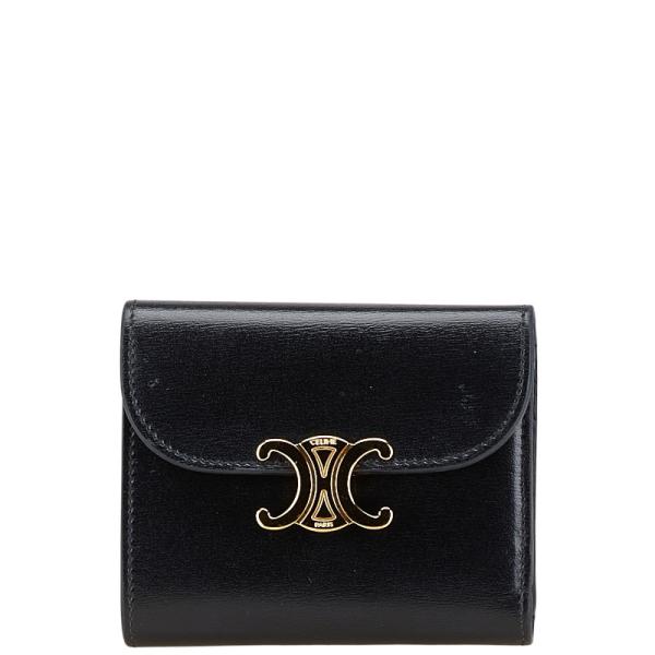 セリーヌ トリオンフ 三つ折り財布 スモールウォレット ブラック