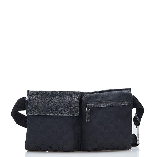 k46【美品】グッチ　GGキャンバス　レザー　ウエストバッグ　ボディバッグ k46【美品】グッチ GGキャンバス レザー ウエストバッグ ボディバッグ