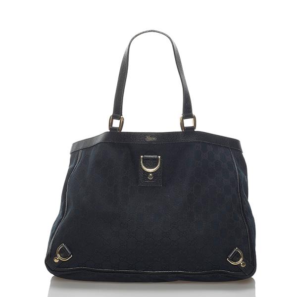 美品GUCCI グッチ GGキャンバス アビー トートバッグ 黒 GUCCI（グッチ） GGキャンバス アビー トートバッグ 141472 ブラック