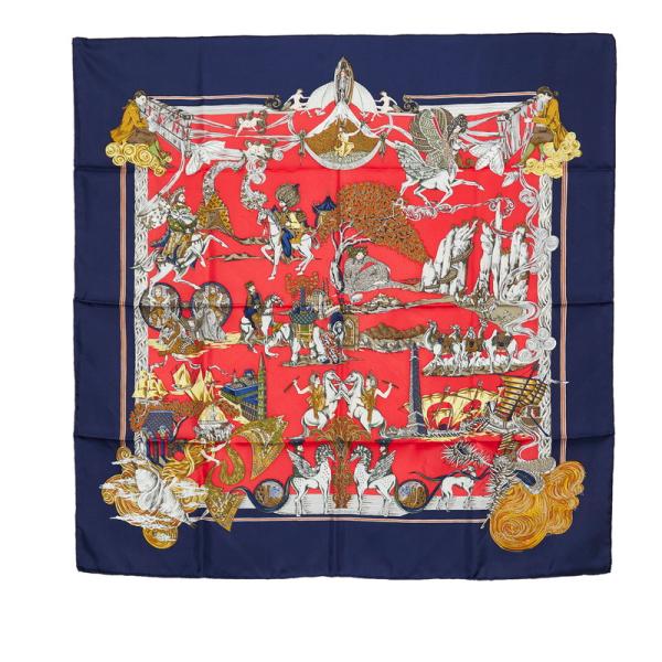 HERMES エルメス カレ90 Au FIL de la SOIE 絹糸の赴くままに