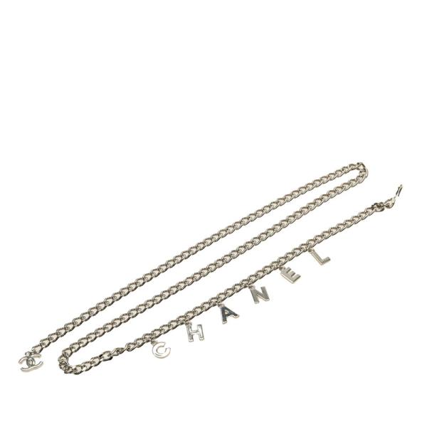 ■シャネル■CHANEL■ホワイト本革■細ベルト CCシルバーロゴ CHANEL CHANEL/シャネル ココマーク ベルト ホワイト× シルバー