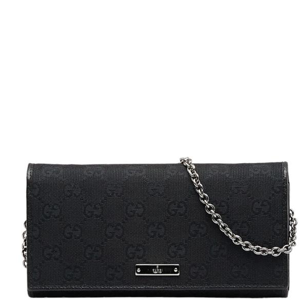 グッチ チェーンウォレット ハンドバッグ 長財布 GG キャンバス プレート GUCCI グッチ GGキャンバス チェーンウォレット 長財布 2WAY