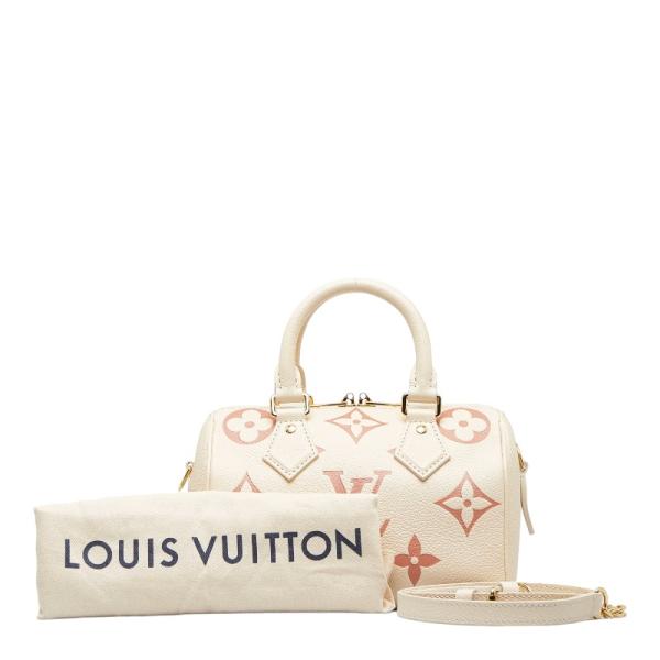【美品】ルイヴィトン【LOUIS VUITTON】M47048 スピーディバンドリエール20 モノグラムアンプラント ネイビー バイカラー クレーム アイコン 2WAY ショルダー ミニボストンバッグ 斜め掛け 【SAランク】【中古】 スピーディ [中古] ルイヴィトン バイカラー モノグラム・アンプラント
