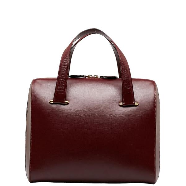 [鑑定済] Cartier カルティエ マストライン ボストンバッグ ボルドー 鑑定済] Cartier カルティエ マストライン ボストンバッグ