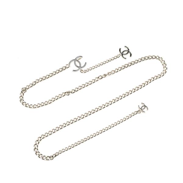 シャネル CHANEL チェーンベルト 3Pココマーク シルバーメタル ブラック 楽天市場】シャネル CHANEL チェーンベルト 3Pココマーク シルバー