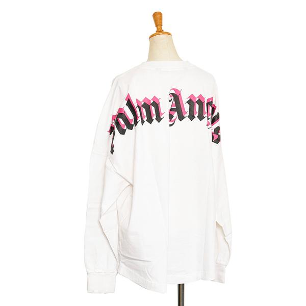 【パームエンジェルス】ロゴ 半袖Tシャツ 綿 オーバーサイズ 白 PALM ANGELS - 【25SS】バック カーブロゴ オーバー Tシャツ