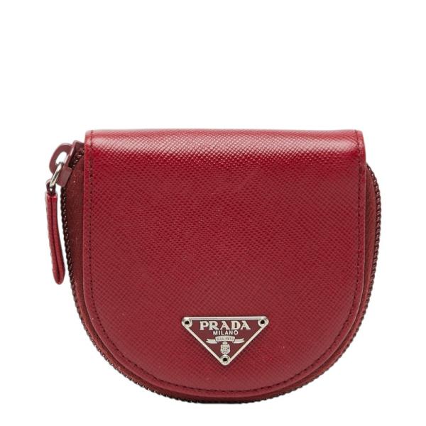 PRADA（プラダ） 三角ロゴプレート コインケース 小銭入れ レッド 