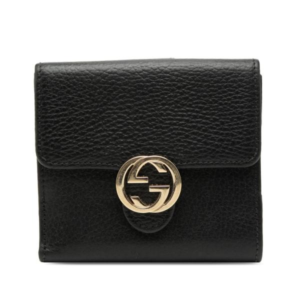 GUCCI　インターロッキング　二つ折り財布　ブラック　レザー GUCCI(グッチ) / 2つ折り財布_インターロッキングG_レザー_ブラック