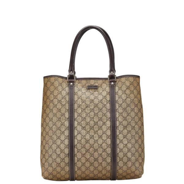 【美品】グッチ トートバッグ GGスプリーム PVC レザー ベージュ GUCCI（グッチ） GGスプリーム トートバッグ ショルダーバッグ 223668