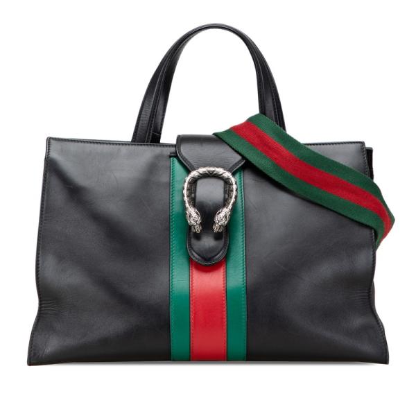 グッチ シェリーライン ディオニュソス ハンドバッグ ショルダーバッグ 2WAY 444167 ブラック レザー レディース GUCCI 【中古】 GUCCI（グッチ） シェリーライン ディオニュソス ハンドバッグ