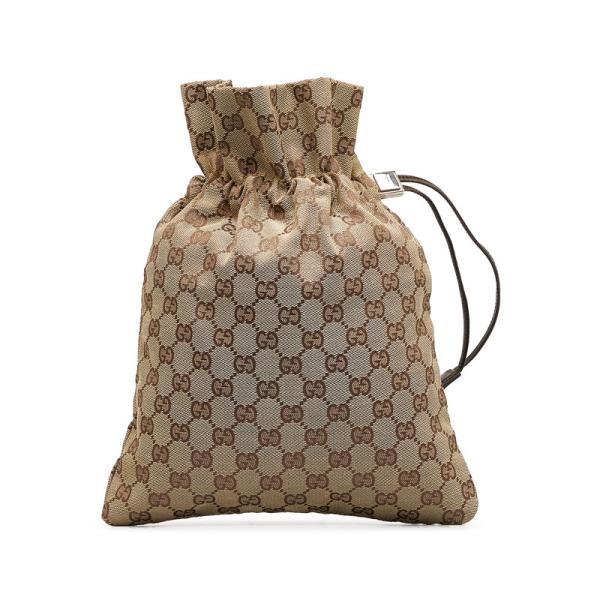 グッチ【GUCCI】巾着ポーチ マルチポーチ 花柄 グレー★031 グッチ【GUCCI】巾着ポーチ マルチポーチ 花柄 グレー☆031