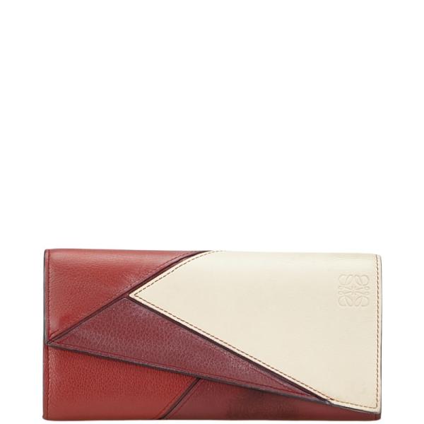 美品 LOEWE 長財布 LOEWE ロエベ パズル 長財布 コンチネンタルウォレット レッド