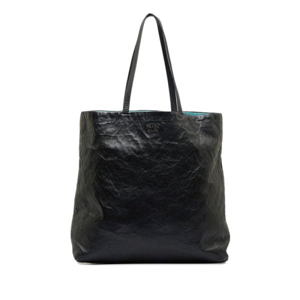 PRADA（プラダ） リバーシブル トートバッグ ブラック エメラルド