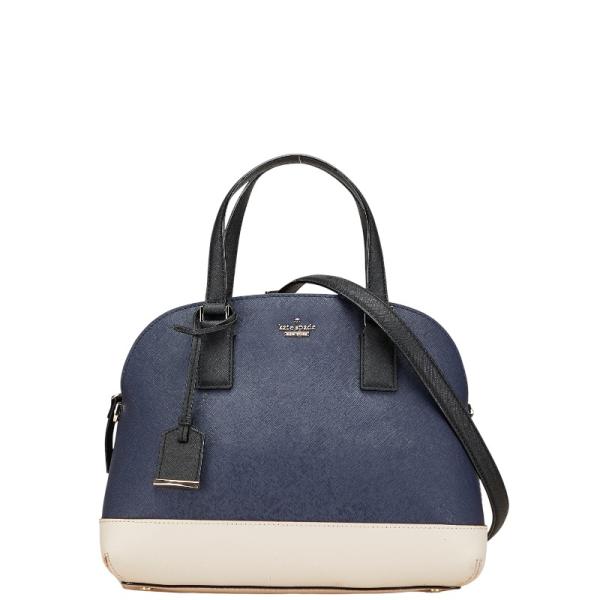 美品 ケイトスペード トートバッグ 腕掛け レザー ネイビー パンチング ロゴ kate spade NEW YORK ケイトスペード ハンドバッグ ショルダー