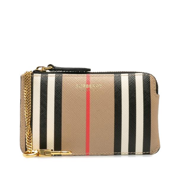 バーバリー チェック ケース ベージュ マルチカラー PVC レザー レディース BURBERRY 【中古】 BURBERRY（バーバリー） チェック コインケース ベージュ マルチカラー