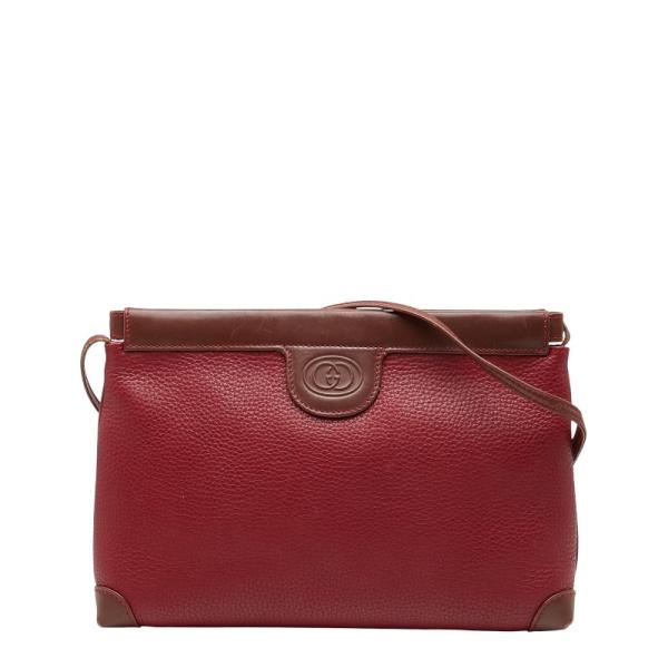 グッチ 斜め掛け ショルダーバッグ 87 007 5553 レッド ブラウン レザー レディース GUCCI 【中古】 GUCCI（グッチ） 斜め掛け ショルダーバッグ 87 007 5553 レッド