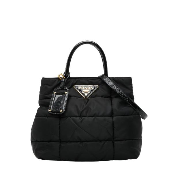 PRADA ブラック エナメル ハンドバッグ PRADA ブラック エナメル ハンドバッグ