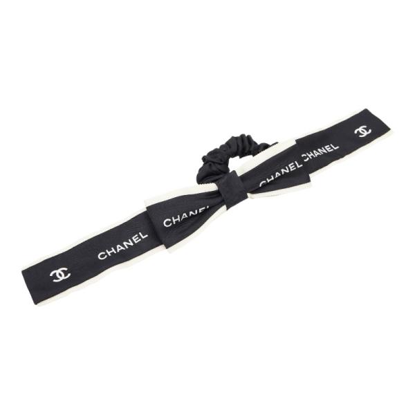 希少　CHANEL シャネル リボン　シュシュ ココマーク ロゴ シルク CHANEL（シャネル） ココマーク ロゴ リボン シュシュ ヘア