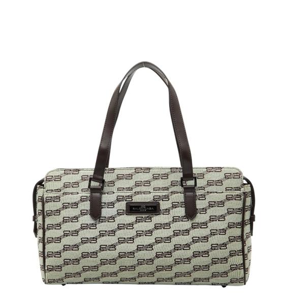 バレンシアガ トートバッグ 肩掛け BB柄 ロゴ型押し キャンバス 保存袋付き BALENCIAGA（バレンシアガ） BBロゴ トートバッグ ハンドバッグ