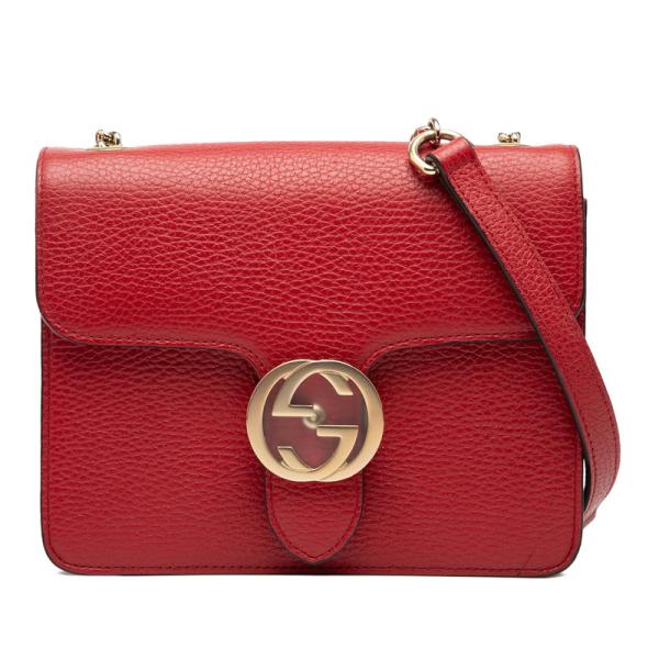 グッチ インターロッキングG チェーン ショルダーバッグ 510304 レザー レディース GUCCI 【228-49335】 GUCCI（グッチ） インターロッキングG 斜め掛け チェーン ショルダー