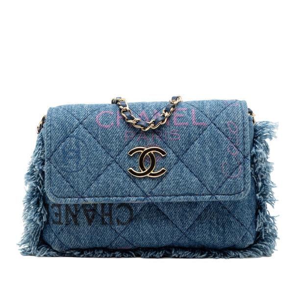 シャネル マトラッセ ココマーク フリンジ ショルダーバッグ デニム レディース CHANEL 【228-49321】 CHANEL（シャネル） マトラッセ ココマーク フリンジ ショルダーバッグ