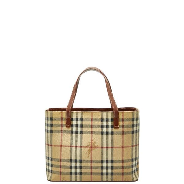 BURBERRY ベージュ ハンドバッグ BURBERRY（バーバリー） ノバチェック シャドーホース ハンドバッグ