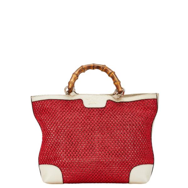 グッチ　GUCCI ハンドバッグ　トートバッグ　エナメル　アイボリー　バンブー ginzaparis2_228-54044