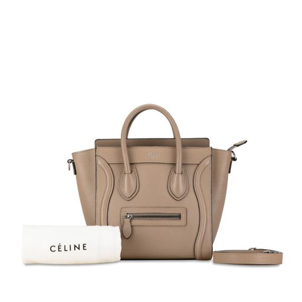 【CELINE/セリーヌ】 ラゲージ ナノショッパー 2WAYショルダー＆ハンドバッグ ショルダーバッグ レザー ベージュ レディース【中古】【真子質店】【GD】【IYMox】 CELINE/セリーヌ】 ラゲージ ナノショッパー 2WAYショルダー
