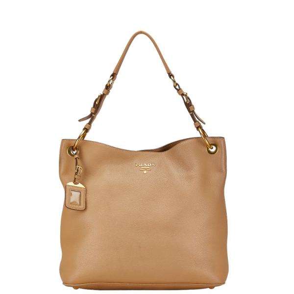 PRADA ベージュ レザー バッグ PRADA ベージュレザー ショルダーバッグ
