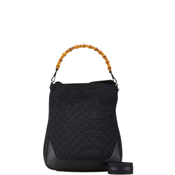GUCCI グッチ GGキャンバス バンブー ハンドバッグ ショルダー
