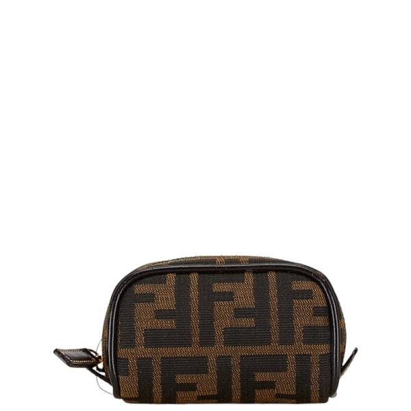 ズッカ　FENDI　フェンディ　ブラウン　ブラック　小物入れ　ポーチ 中古・古着通販】FENDI (フェンディ) ズッカ柄ポーチ ブラウン