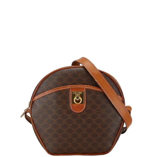 CELINE セリーヌ マカダム 斜め掛け ショルダーバッグ ブラウン PVC  