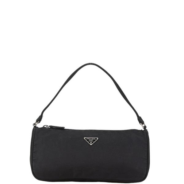 PRADA プラダ 三角ロゴプレート アクセサリーポーチ ブラック PRADA プラダ 三角ロゴプレート アクセサリーポーチ ブラック
