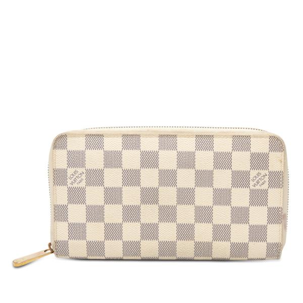！美品！ ルイヴィトン 長財布 ダミエ アズール ジッピー オーガナイザー 白 LOUIS VUITTON（ルイ・ヴィトン） ルイ ヴィトン ダミエ アズール